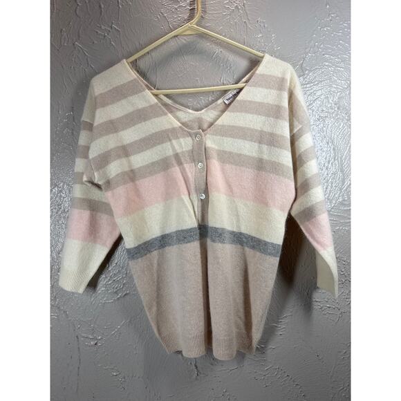 Lauren Hansen Wool Angora Blend Sweater Beige Pink Tan Womens Size Small - Picture 1 of 5